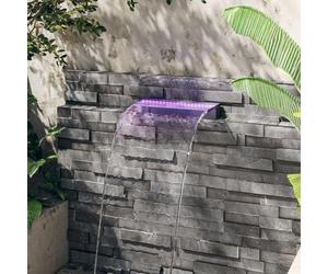 vidaXL Déversoir pour Cascade avec LED Décoration Cascade d'Etang de Jardin Fontaine Décoratif de Piscine Extérieur RVB 151402