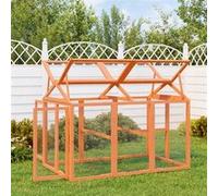 Enclos Animaux Clapier Poulailler Jardin Patio Marron Bois Massif de Pin vidaXL