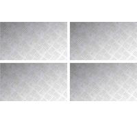 vidaXL Disques en losange 4 pcs Argent 70 x 40 cm Aluminium