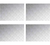 vidaXL Disques en losange 4 pcs Argent 70 x 50 cm Aluminium