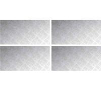 vidaXL Disques en losange 4 pcs Argent 80 x 40 cm Aluminium