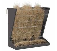 vidaXL Distributeur de Foin Noir 71 x 33 x 70 cm Acier Laminé à Froid, Jardin et terrasse, design rectangulaire, style industriel, crochets robustes, accoudoirs ajustables, matériaux résistants à l'ea