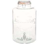 vidaXL Distributeur d'eau XXL avec robinet Transparent 8 L Verre