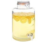 vidaXL Distributeur d'eau XXL avec robinet Transparent 8 L Verre