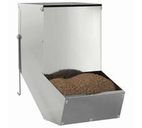 vidaXL Distributeur pour lapins Argent 17,5 x 26 x 28,5 cm, Design de jardin et de terrasse, caractéristiques modernes, matériaux durables pour la vie en extérieur, espaces stylés pour les rassembleme