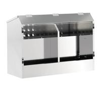 vidaXL Distributeur pour Lapins Argent 64.5 x 25.5 x 45.5 cm, Jardin et terrasse, Design Moderne, Matériaux durables, pour la Vie en Plein air, éléments contemporains Beige