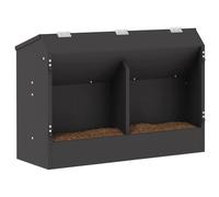 vidaXL Distributeur pour Lapins Noir 64.5 x 25.5 x 45.5 cm, Jardin et terrasse, Design Moderne, Matériaux durables, pour la Vie en Plein air, éléments contemporains Beige