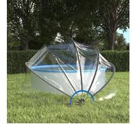 vidaXL Dôme de piscine rond 376x188 cm PVC avec piquets au sol transparent