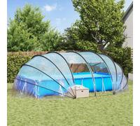 vidaXL Dôme de Tente de Piscine Transparent 640 x 432 x 205 cm PVC, Tente Waterproof pour Le Jardin et terrasse, Protection Piscine, abri Facile à Installer, Anti-Vent été
