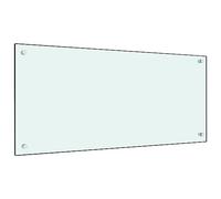 vidaXL Dosseret de Cuisine Carrelage Mural Décoration Protection Anti-éclaboussures Résistant aux Rayures Blanc 90x40 cm Verre Trempé