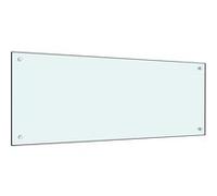 vidaXL Dosseret de Cuisine Carrelage Mural Décoration Protection Anti-éclaboussures Résistant aux Rayures Blanc 100x40 cm Verre Trempé Blanc G