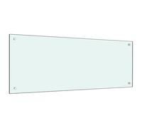 vidaXL Dosseret de Cuisine Carrelage Mural Décoration Protection Anti-éclaboussures Résistant aux Rayures Blanc 100x40 cm Verre Trempé