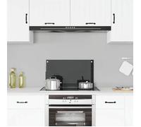 vidaXL Dosseret de cuisine Carrelage mural Verre trempé Résistant aux rayures Noir 70x40 cm