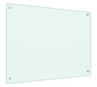 vidaXL Dosseret de Cuisine Carrelage Mural Décoration Protection Anti-éclaboussures Résistant aux Rayures Blanc 80x60 cm Verre Trempé