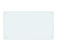 vidaXL Dosseret de cuisine Carrelage mural Verre trempé Blanc 90x50 cm Résistant aux rayures