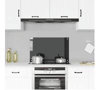 vidaXL Dosseret de cuisine Noir 80x50 cm Verre trempé 249485