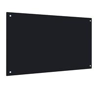 vidaXL Dosserêt de Cuisine Résistant à la Chaleur et aux Rayures Système de Panneaux Muraux de Décoration de Cuisine Noir 100x60cm Verre Trempé