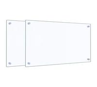 Dosserets de cuisine 2 pcs transparent 70x40 cm verre trempé