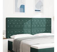 vidaXL Dossier LED Vert Foncé 100 cm Velours, vidaXL Dossier Capitonné avec Boutons en Cristal Vert Foncé 200 cm Velours