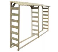 vidaXL Pin Imprégné Double Abri de Stockage Bois de Cheminée Chauffage Bûches
