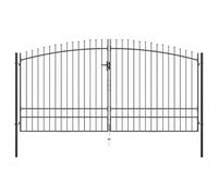 vidaXL Double portail avec haut sous forme de lance 400 x 248 cm