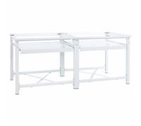 vidaXL Double socle pour machine à laver étagères coulissantes blanc, socle de laveuse, plate-forme de laveuse-sécheuse, rehausseur de machine à laver