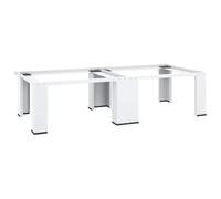 vidaXL Socle double pour lave-linge et sèche-linge – Pied caoutchouté – Blanc