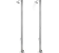 vidaXL Douche de jardin 215 cm acier inoxydable