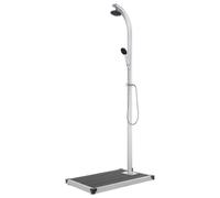 vidaXL Douche de jardin avec base gris 220 cm Aluminium