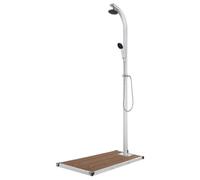 vidaXL Douche de jardin avec base marron 220 cm Aluminium