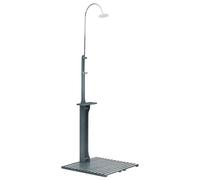 vidaXL Douche de Jardin Douche de Camping Douche de Patio Douche d'Extérieur Douche d'Arrière-Cour Résistance aux Intempéries Anthracite Bois