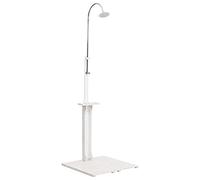 vidaXL Douche de Jardin Douche de Camping Douche de Patio Douche d'Extérieur Douche d'Arrière-Cour Résistance aux Intempéries Blanc Bois