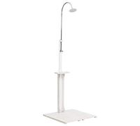 vidaXL Douche de Jardin Douche de Camping Douche de Patio Douche d'Extérieur Douche d'Arrière-Cour Résistance aux Intempéries Blanc Bois