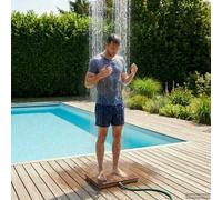 vidaXL Douche de jardin WPC et Acier inoxydable 201 Marron
