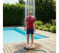 vidaXL Douche de jardin WPC et Acier inoxydable 201 Marron