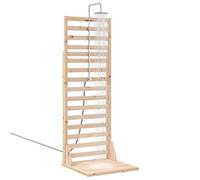 vidaXL Douche d'extérieur 225 cm en bois massif de pin et acier inoxydable naturel, douche d'extérieur moderne, réglable en hauteur, résistante aux intempéries, pommeau de douche robuste pour jardin
