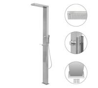 vidaXL Douche d'extérieur Acier inoxydable Carré