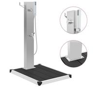 vidaXL Douche d'extérieur avec receveur de douche WPC Acier inoxydable
