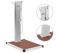 vidaXL Douche d'extérieur avec receveur de douche WPC Acier inoxydable