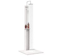 vidaXL Douche d'extérieur blanche 75 x 76 x 217 cm en pin massif Alfresco, objet de jardin moderne en acier, résistant aux intempéries en extérieur, terrasse fonctionnelle, design contemporain
