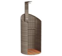 vidaXL Douche d'extérieur Meuble de jardin 368213 Poignée rotative Résine tressée Gris