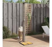 vidaXL Douche d'extérieur 368207 - Meuble de jardin, poignée rotative, gris résine tressée