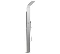 vidaXL Douche d'Extérieur Jardin Multifonctionnel Colonne de Douche Extérieur Patio Acier Inoxydable Incurvé Argenté