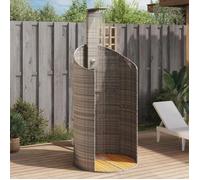 vidaXL Douche d'extérieur Meuble de jardin 368213 Poignée rotative Résine tressée Gris