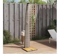 vidaXL Douche d'extérieur 368210 résine tressée gris poignée rotative bois acacia 55x60x224 cm