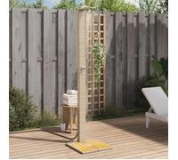 vidaXL Douche d'extérieur Meuble de jardin pour piscine Poignée rotative Beige résine tressée