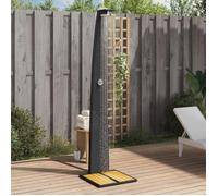 vidaXL Douche d'Extérieur, Meuble de Jardin avec Poignée Rotative, Douche de Piscine Patio Arrière-cour, Noir Résine Tressée 368209