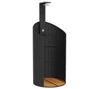 vidaXL Douche d'Extérieur, Meuble de Jardin avec Poignée Rotative, Douche de Piscine Patio Arrière-Cour, Noir Résine Tressée Bois Acacia