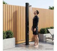 vidaXL Douche solaire avec pommeau de douche et robinet Noir