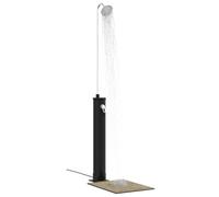 vidaXL Douche solaire avec pommeau de douche PVC, ABS, alliage de zinc noir, douche moderne pour jardin et terrasse, unité éco, contrôle de température, eau solaire, tête rotative